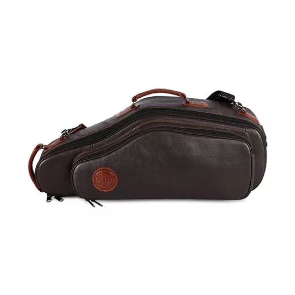 Gard Elite Alto Sax Gig Bag - Leather Dark Brown w/ Tan Trim