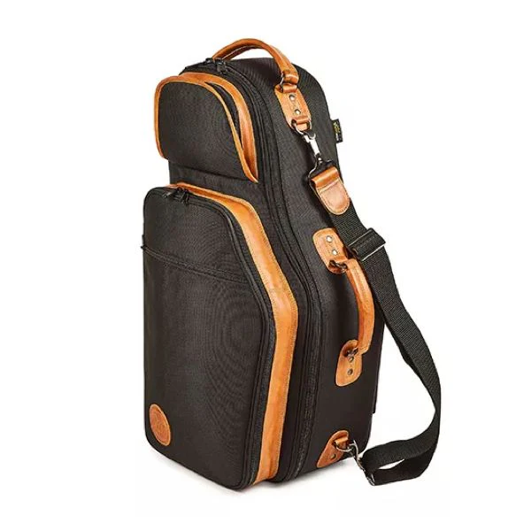 Gard Elite Alto+Sop Sax Doubler's Gig Bag - Synthetic Black w/ Tan Trim