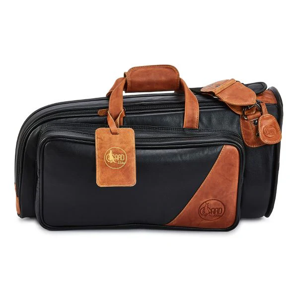 Gard Elite Cornet Gig Bag - Leather Black w/ Brown Trim