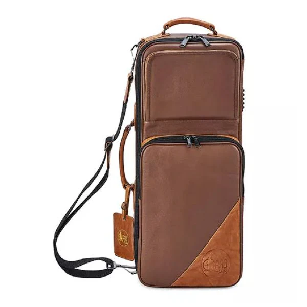 Gard Elite Double Trumpet Gig Bag - Leather Brown w/ Tan Trim