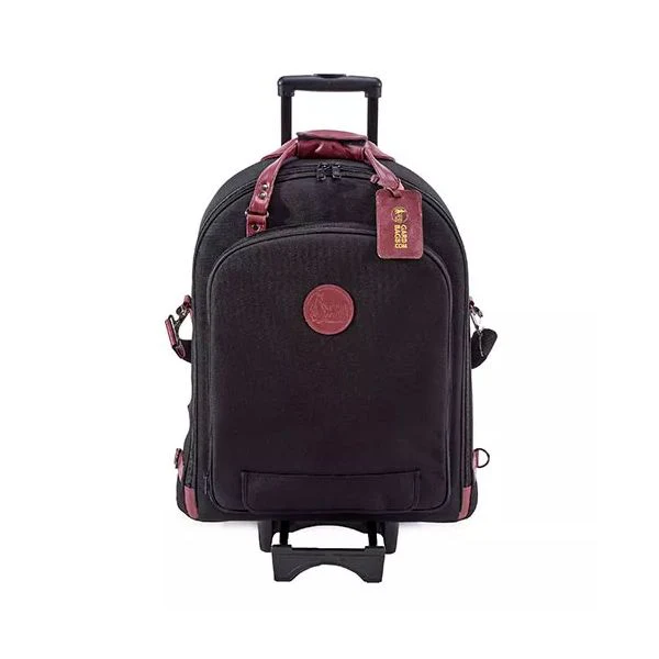 Gard Super Triple Trumpet Wheelie Gig Bag - Synthetic Black w/ Burgundy Trim