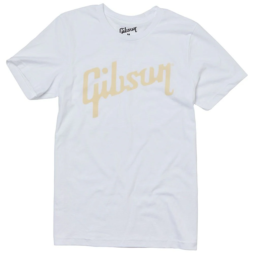 Gibson Distressed Logo Tee (White - Small)