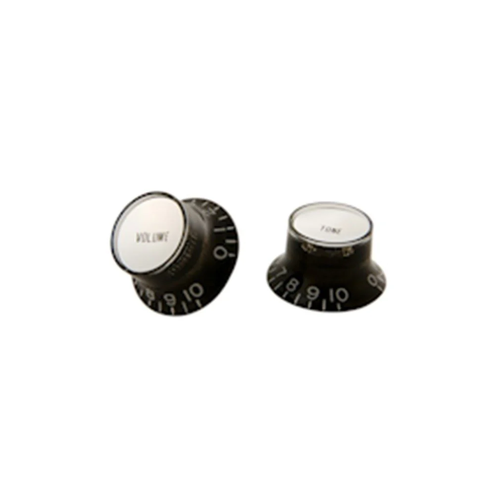 Gibson Top Hat Knobs w/ Silver Metal Insert  - 4-Pack (Black)