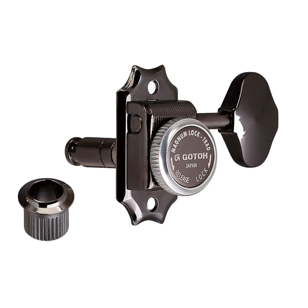 Gotoh SD90 MG-T CK Locking Machine Heads 3 A-Side Button Type 05M (Cosmic Black)