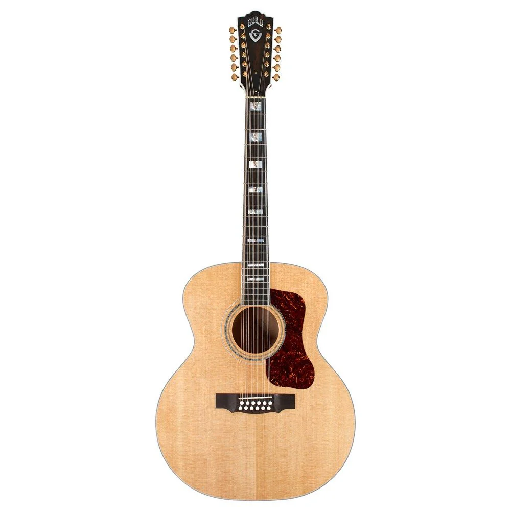 Guild F-512 Maple BLD Acoustic Electric Guitar (Natural) inc Hard Case