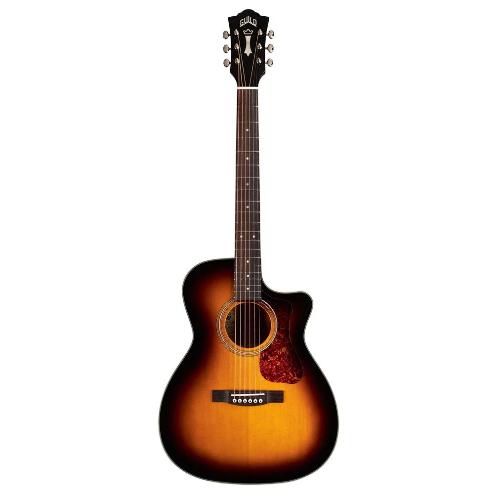 Guild OM-140CE Acoustic Electric w/ Cutaway Guitar (Antique Burst) inc Gig Bag