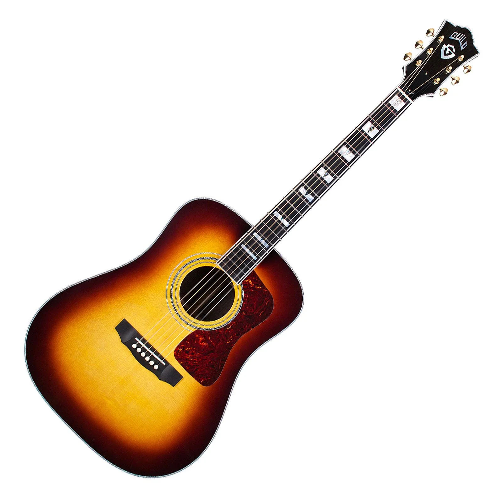 Guild USA D-55EATB Dreadnought Acoustic Electric Guitar (Antique Burst) inc Hard Case