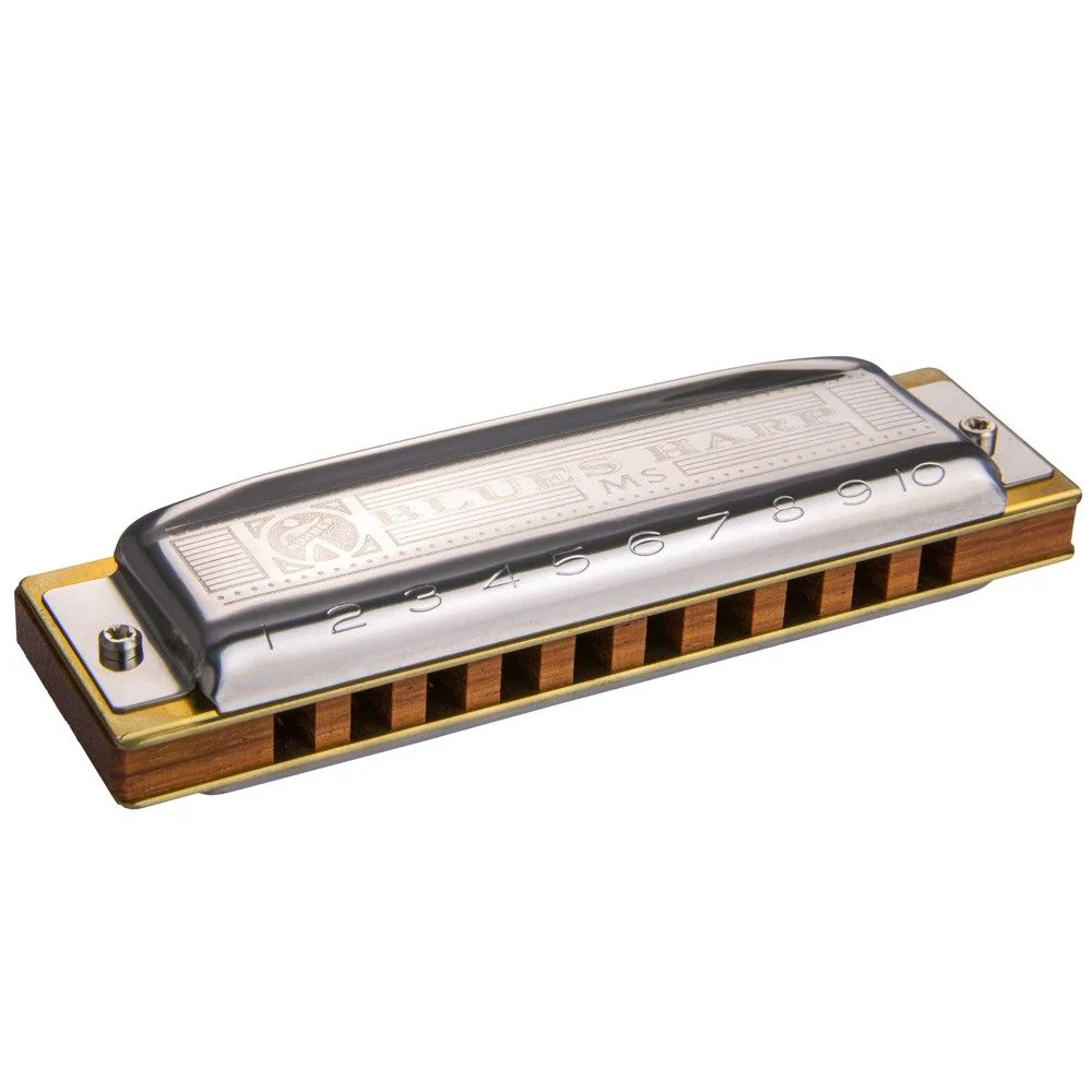 Hohner Blues Harp - 10 Hole Diatonic Harmonica w/ Wooden Reed in Key E