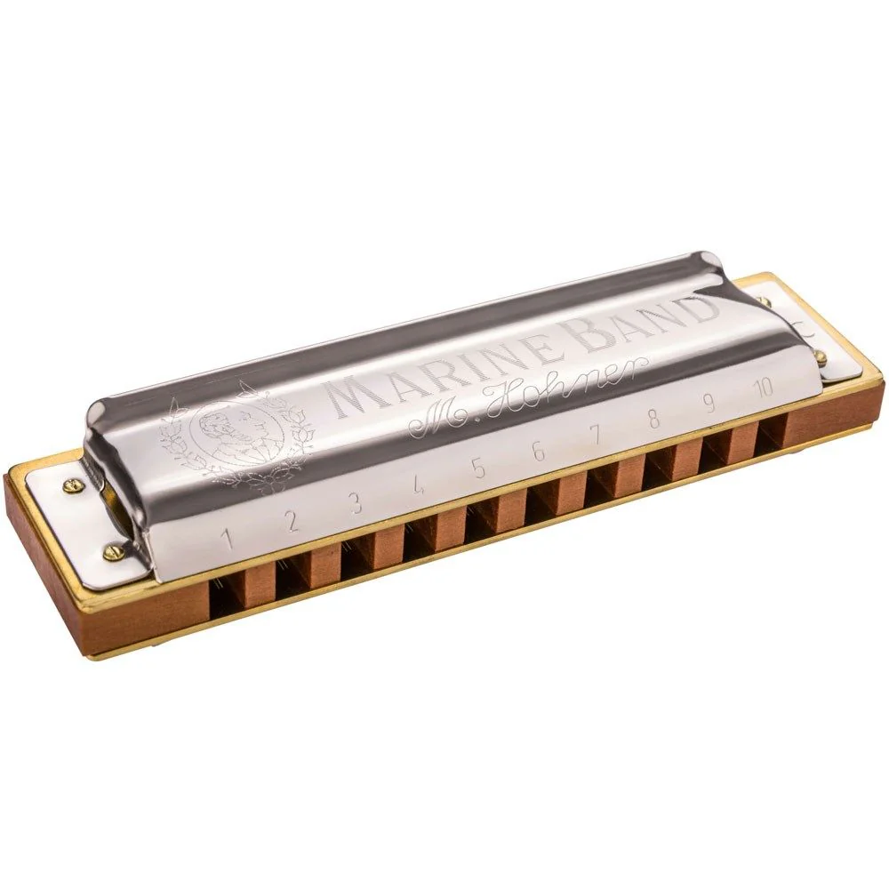 Hohner Marine Band - 10 Hole Diatonic Harmonica w/ Wooden Reed in Key G