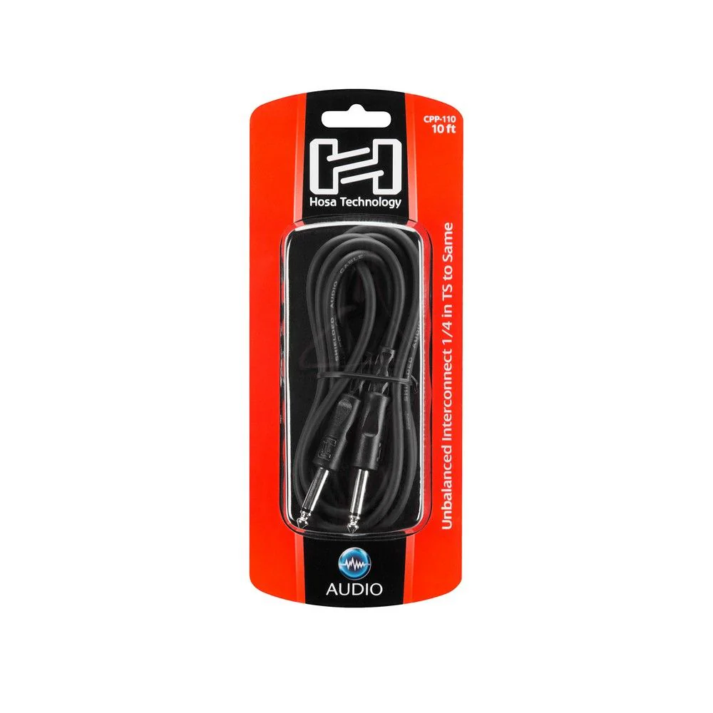 Hosa CPP110 Unbalanced Interconnect 1/4 in TS to Same (10 ft)