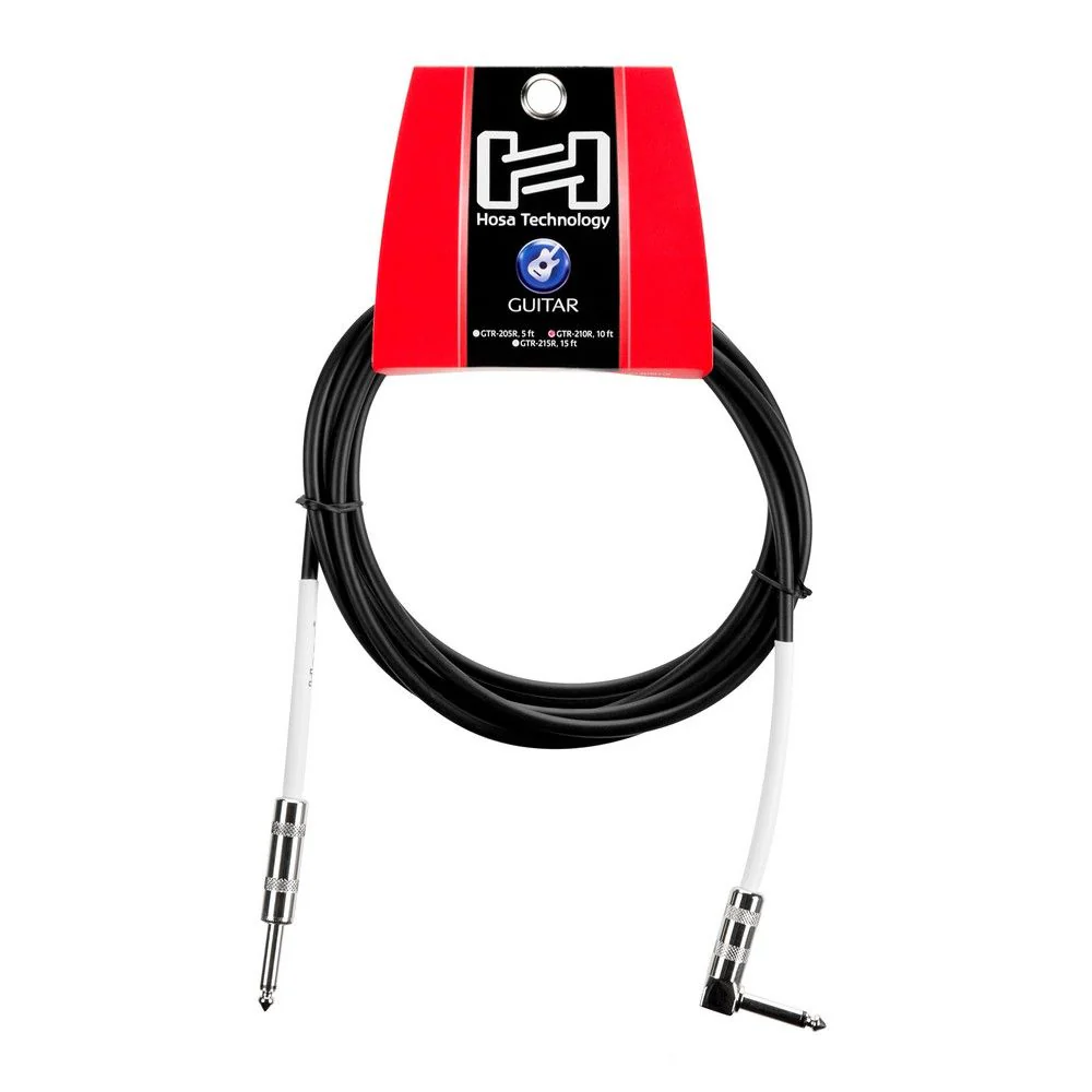 Hosa GTR210R Guitar Cable Straight to Right-Angle (10 ft)