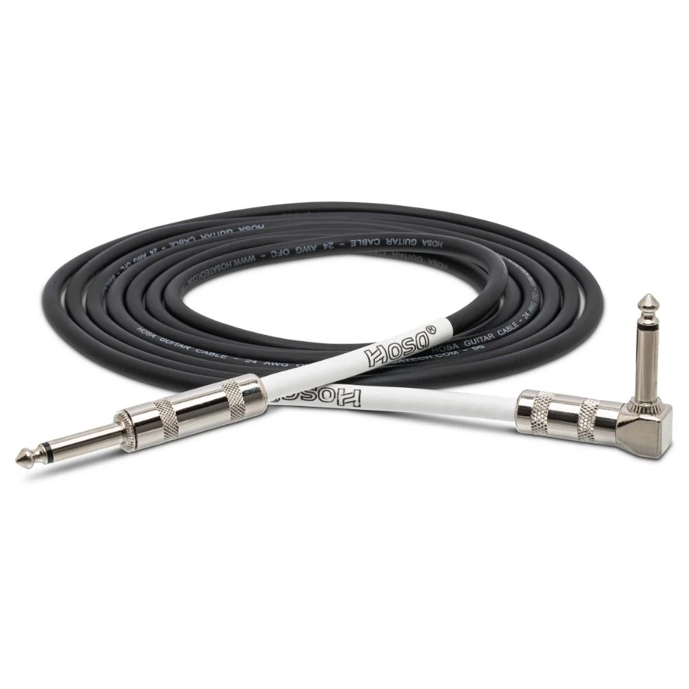 Hosa GTR225R Guitar Cable Straight to Right-Angle (25 ft)