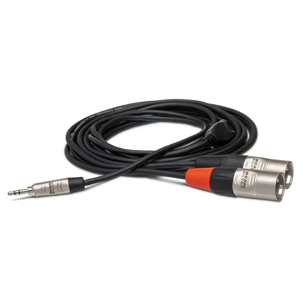 Hosa HMX006Y Hosa Pro Stereo Breakout REAN 3.5 mm TRS to Dual XLR3M (6 ft)