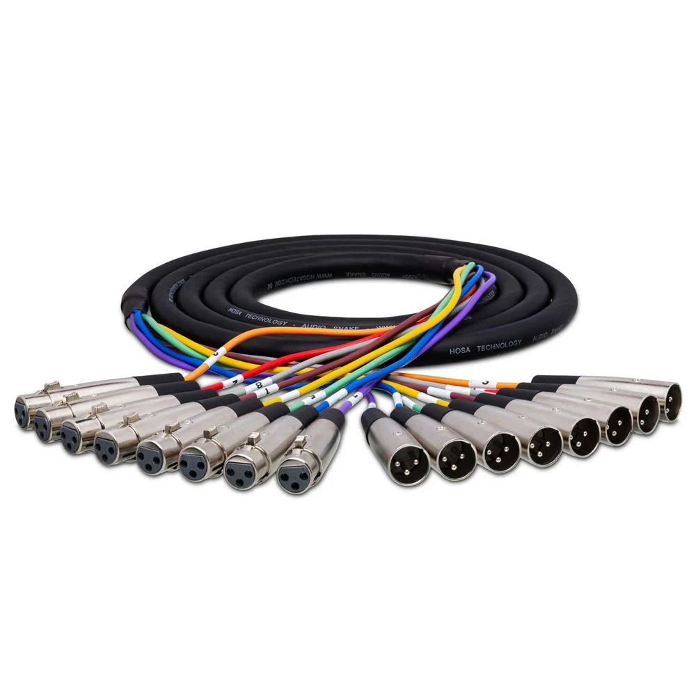 Hosa XLR803 XLR(M) to XLR(F) Balanced Snake (8-ch 3m)