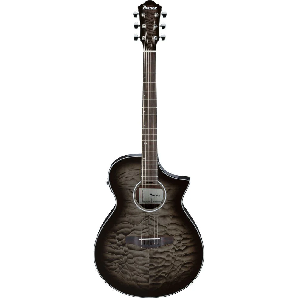 Ibanez AEWC16QA High Gloss Top Acoustic Guitar (Transparent Black Sunburst)