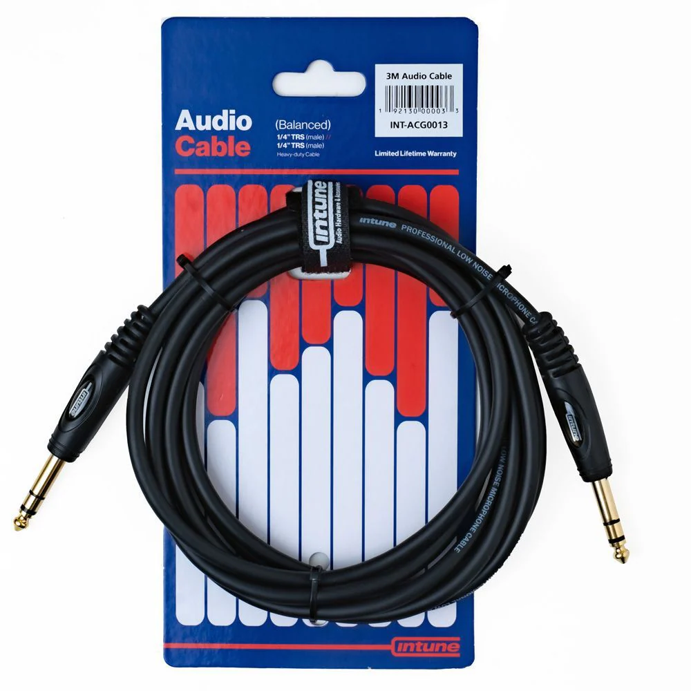 Intune Audio Cable 1/4" TRS to Same 3m