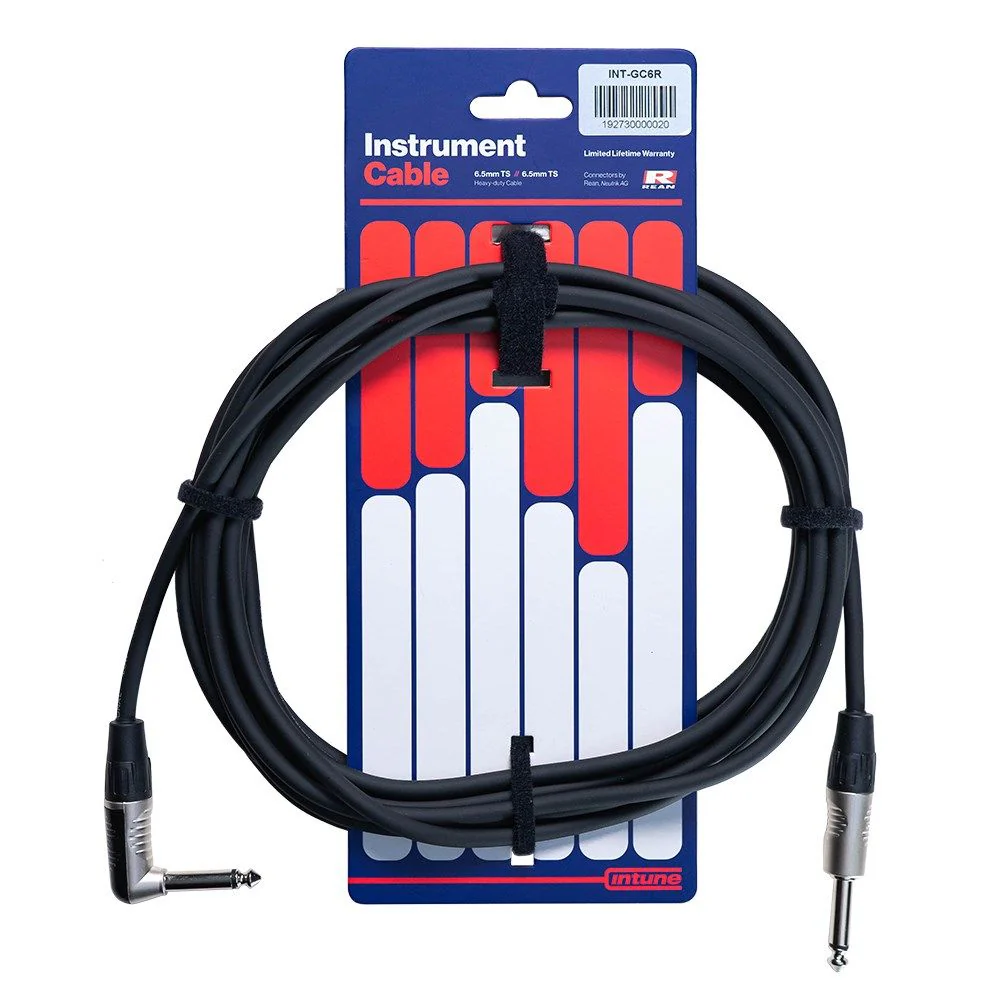 Intune Instrument Cable 6m 6.5mm TS(m) to 6.5mm TS(m) Right Angle REAN Connectors