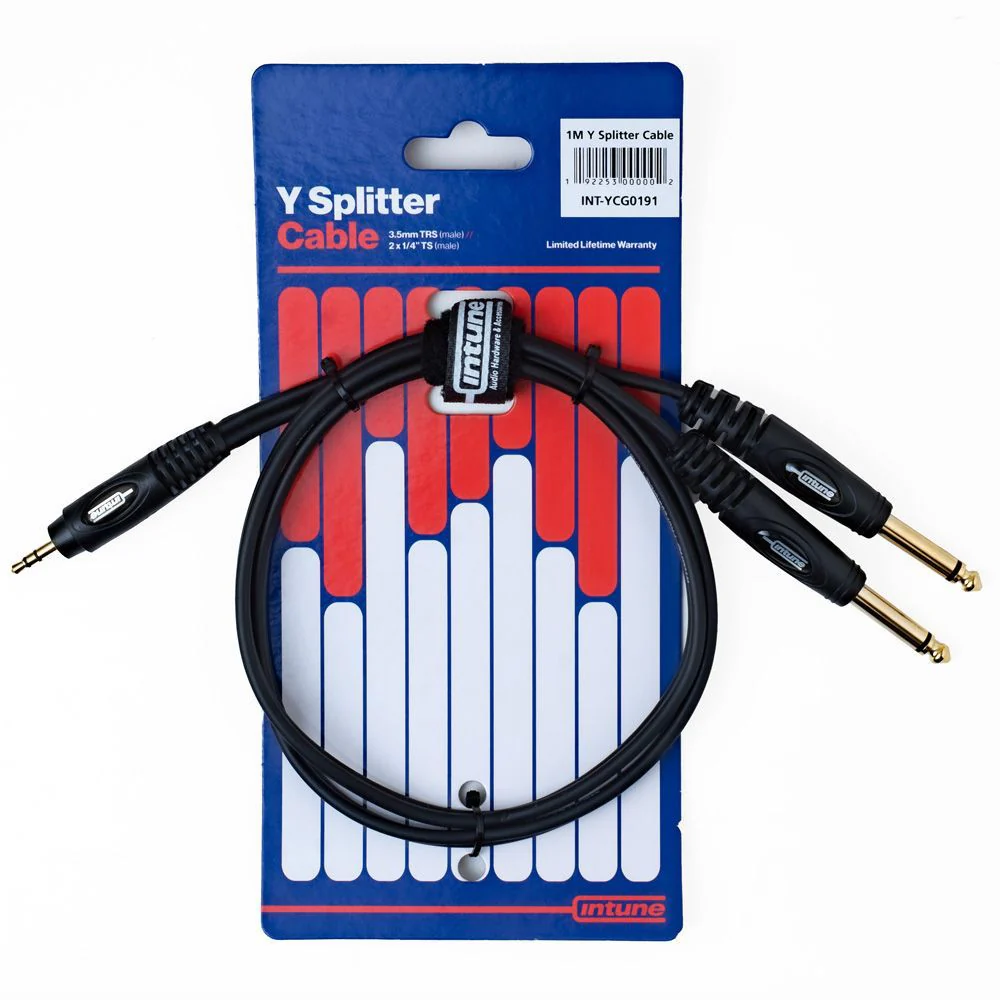 Intune Y Cable 3.5mm TRS Male to 2 x 1/4" TRS Male 1m