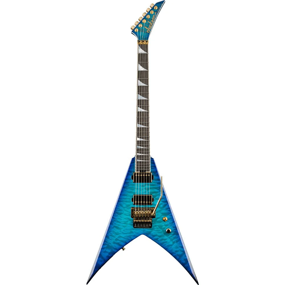 Jackson Custom Shop King V 2H Floyd Rose Electric Guitar (Chlorine Burst)