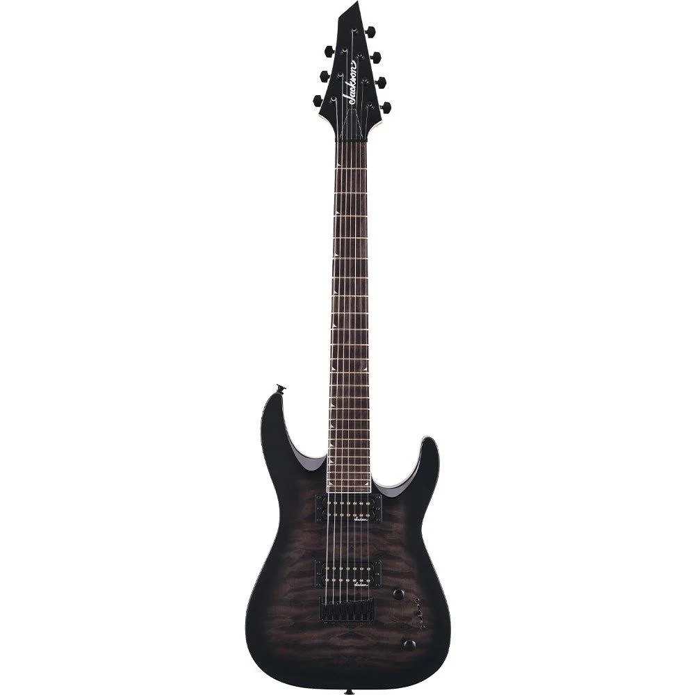 Jackson JS Series Dinky Arch Top JS22Q-7 7-String DKA HT (Transparent Black Burst)
