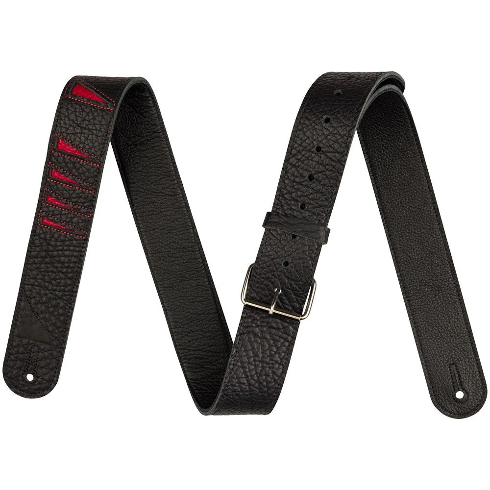 Jackson Shark Fin Leather Strap (Red & Black) 2"