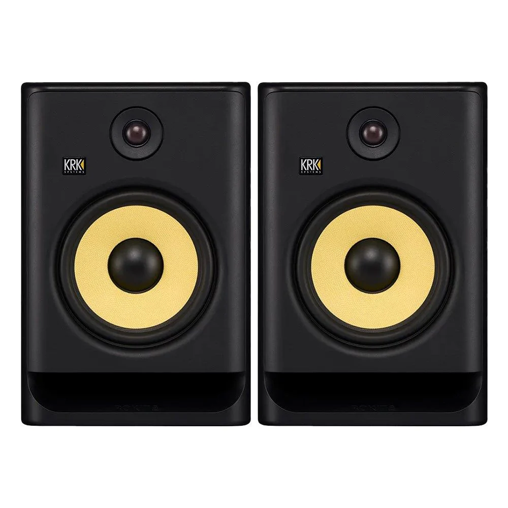 KRK ROKIT RP8G5 8" Studio Monitors w/ Three Voicing Modes & Iso Pads (Black Pair)