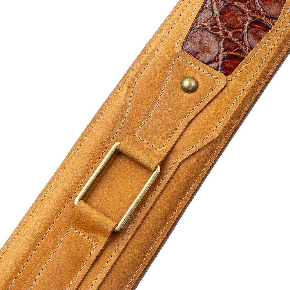 Levys Leather Guitar Strap w/ Padding & Hardware (Tan)