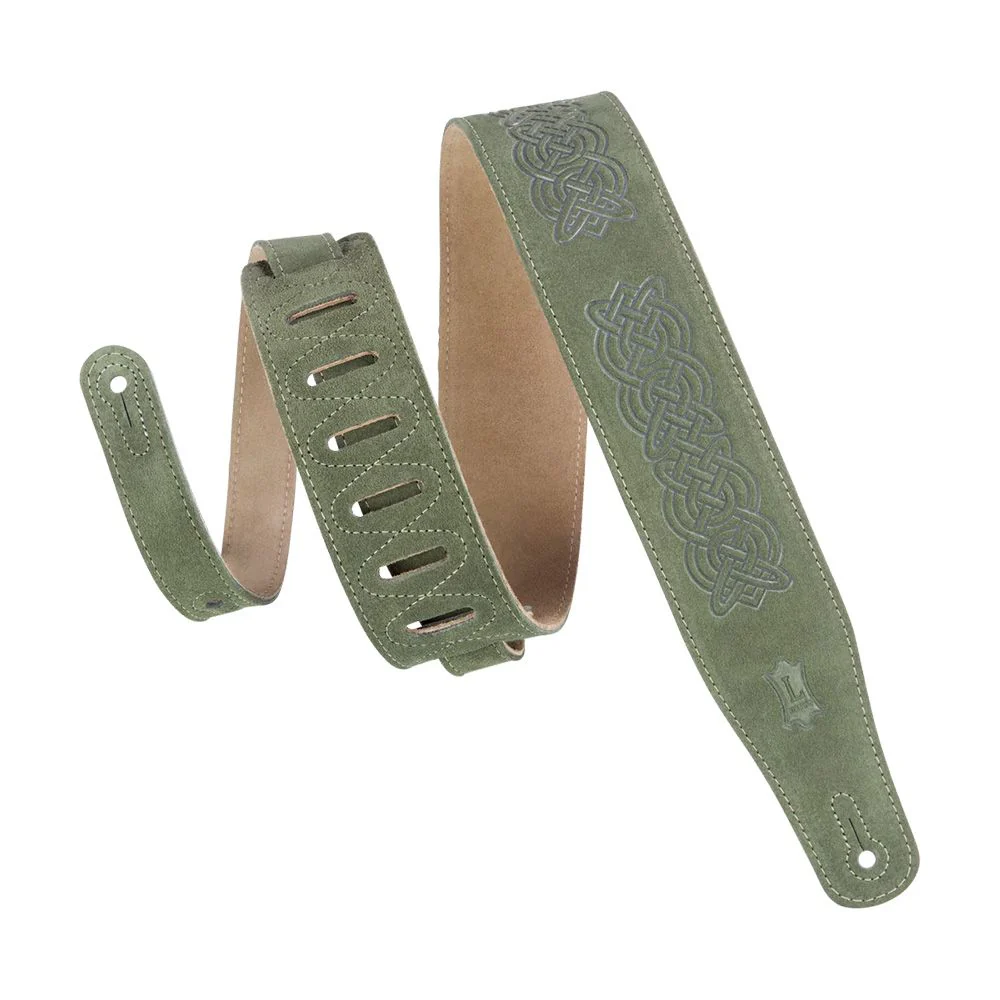 Levys Leather Guitar Straps 2 1/2" (Green Suede)