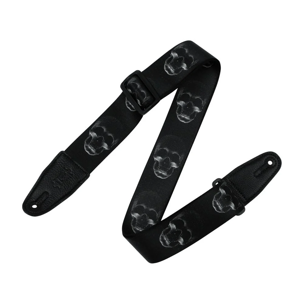 Levys Polyester Strap 2" Wide (Black & White Skull)