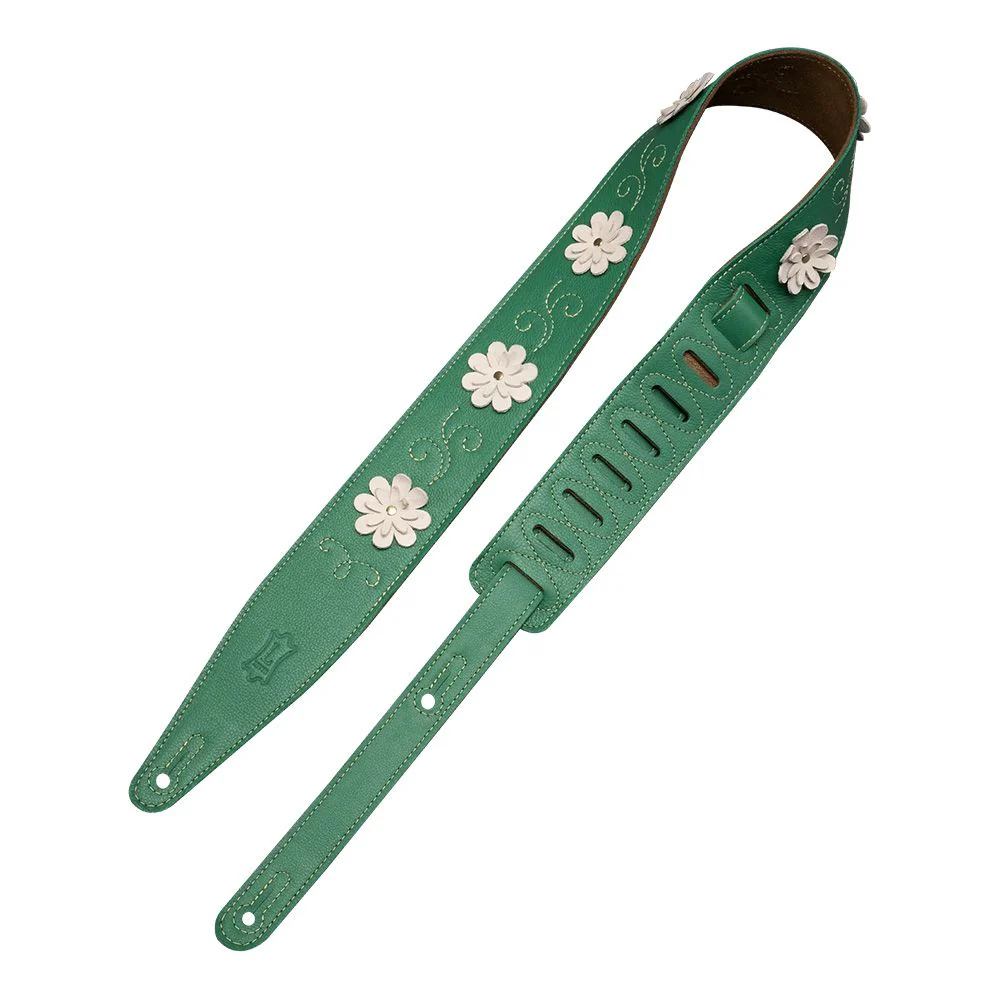 Levys Strap w/ Flower Appliques 2.5" Strap (Daisy Chain Green)