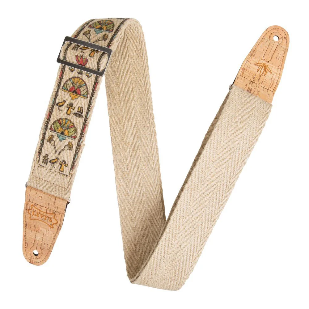 Levys Vegan Hemp Guitar Strap 2" (Egyptian Design)