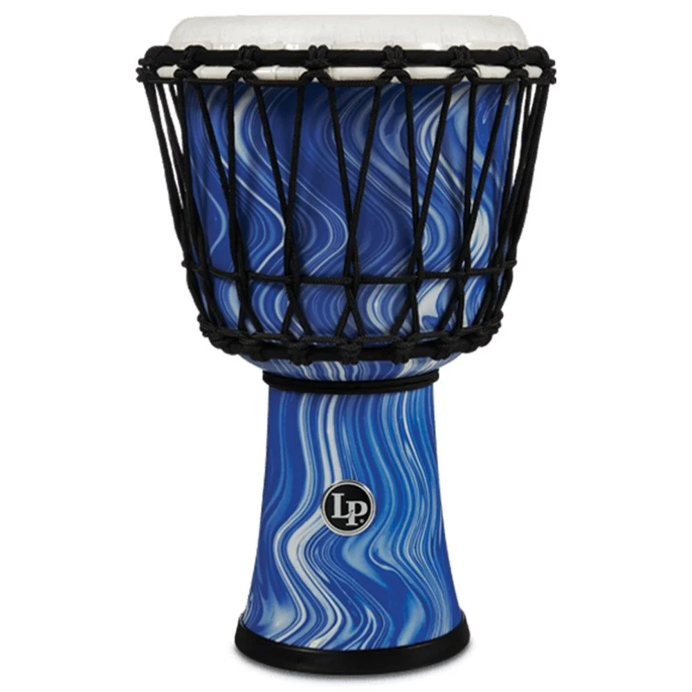 LP 7" Rope Tuned Circle Djembe with Perfect-Pitch Head (Blue Marble)