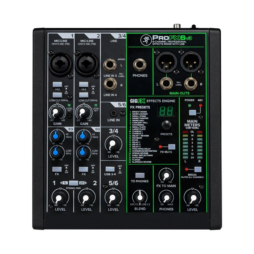 Mackie ProFX6V3 6-Channel Mixer w/ USB