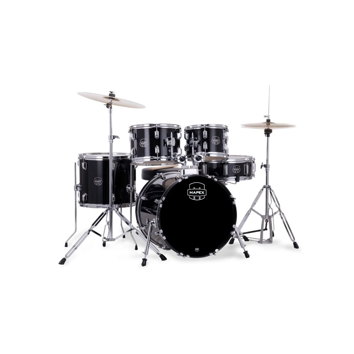 Mapex Comet 20" 5-Piece Drumkit Pack w/ Cymbals & Hardware (Dark Black)