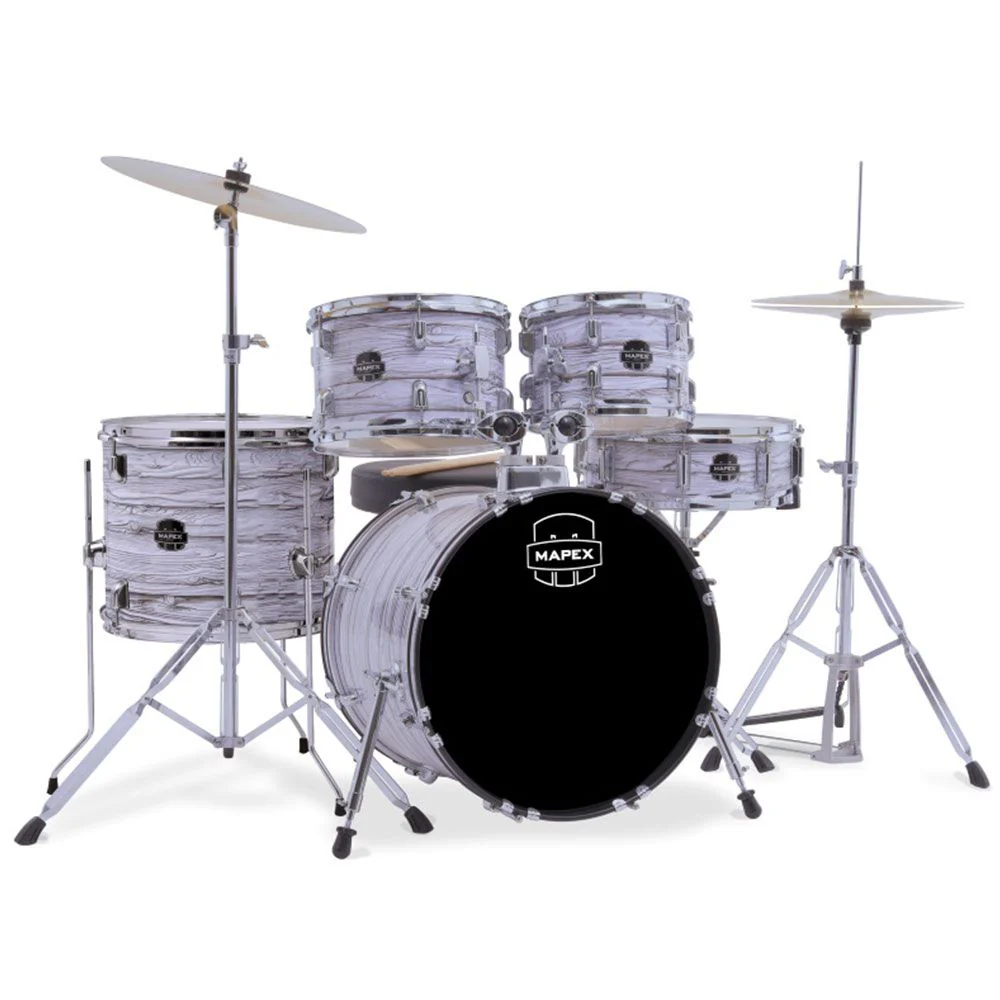 Mapex Comet 20" 5-Piece Drumkit Pack w/ Cymbals & Hardware (White Marblewood)