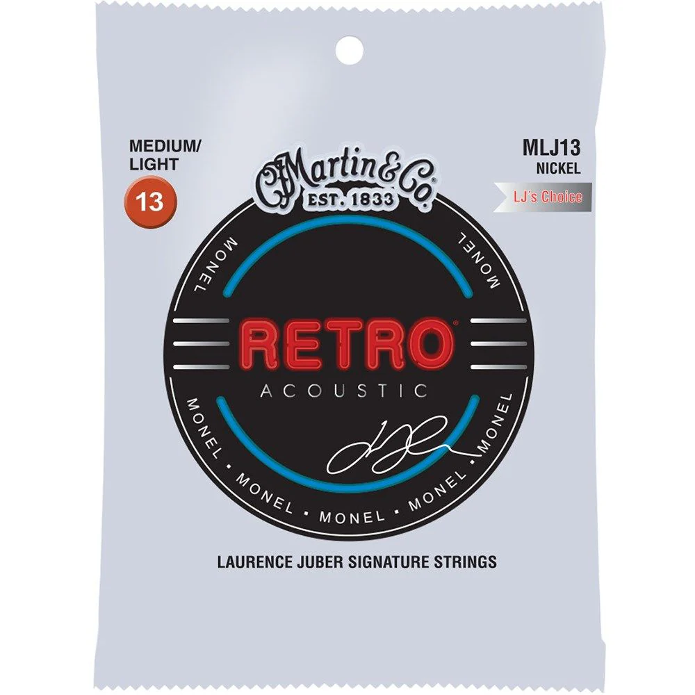 Martin MLJ13 Laurence Juber's Choice Retro Monel Acoustic Guitar Strings 13-56
