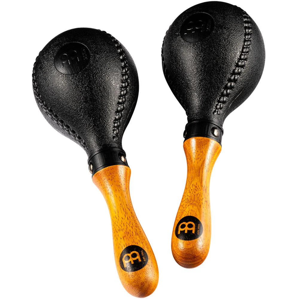 Meinl PM2BK Wood Handle Concert Maracas w/ Plastic Heads Black