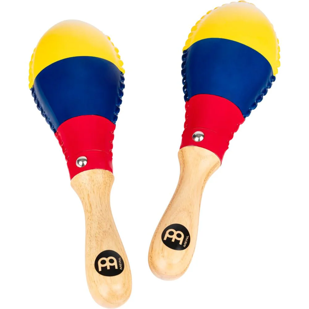 Meinl Traditional Rawhide Maracas (Colombia Flag)