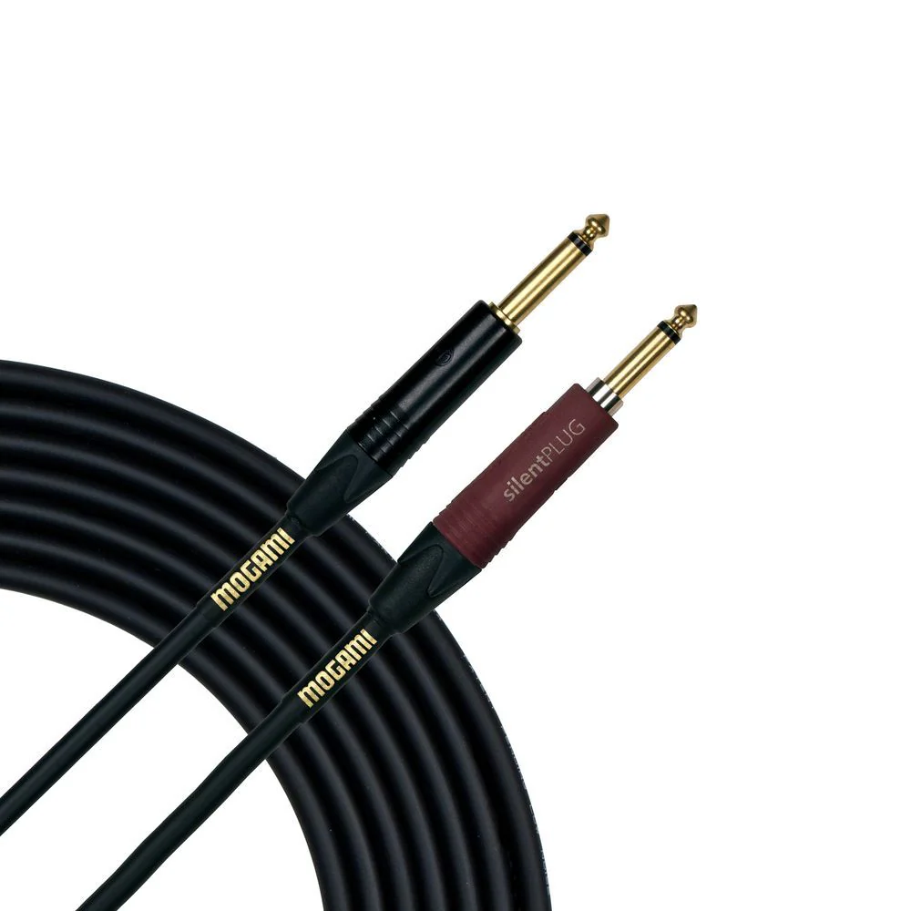 Mogami Gold Instrument Cable Straight to Silent Right-Angle (25ft)