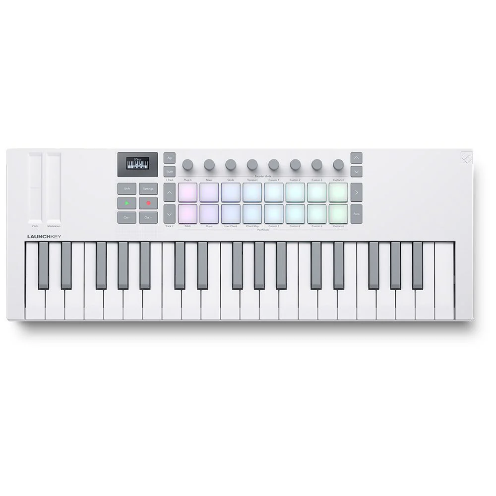Novation Launchkey Mini MK4 37-Note Mini-Controller MIDI Keyboard (White Edition)