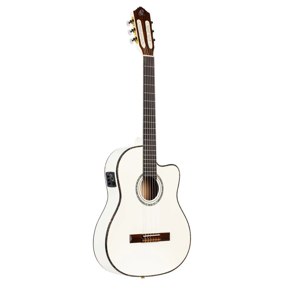 Ortega Family Pro 4/4 Classical Guitar (White) inc Bag