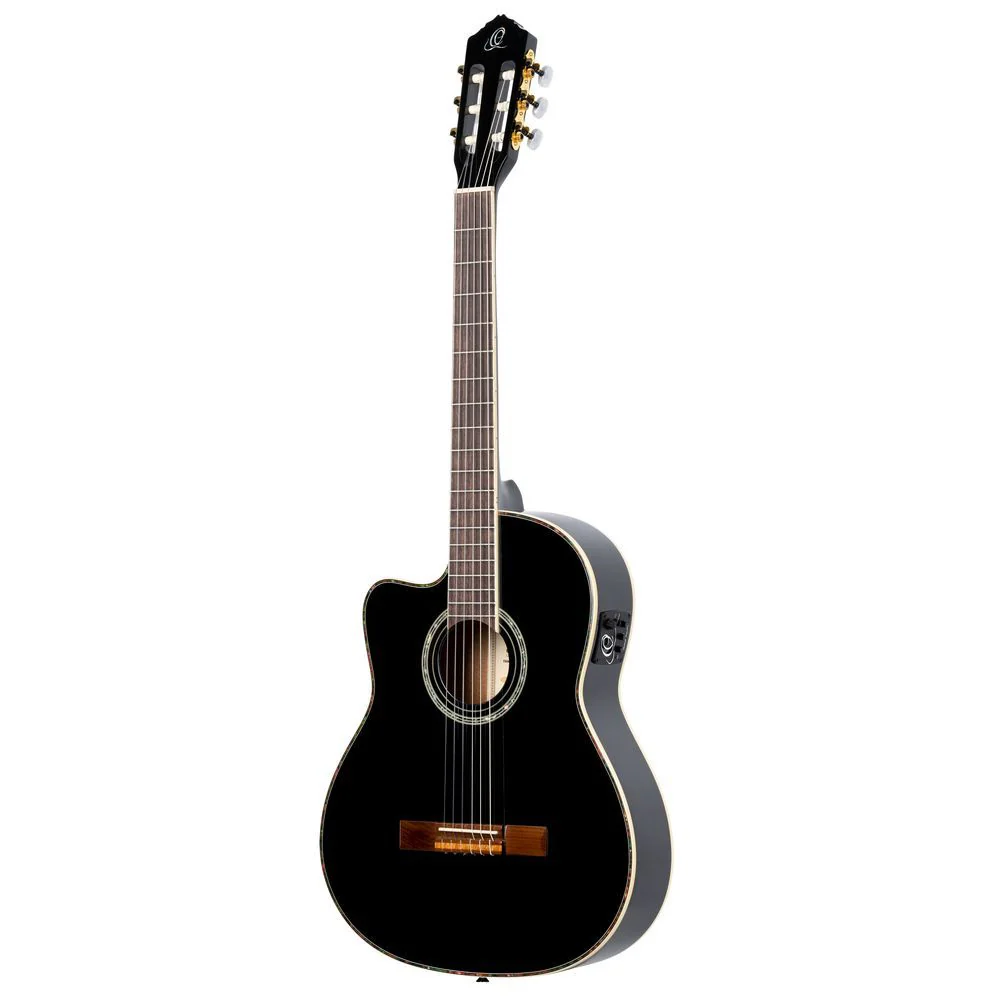 Ortega Family Pro 4/4 Left-Hand Classical Guitar (Black) inc Bag