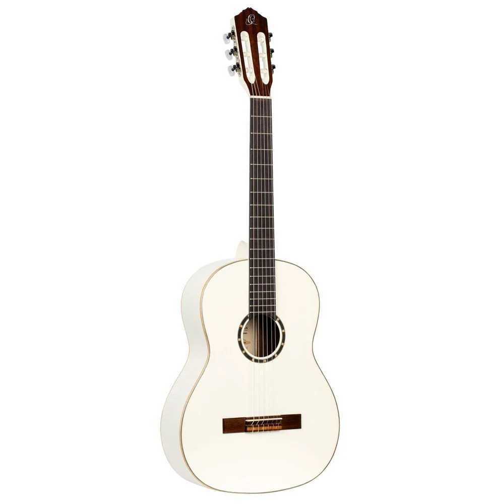Ortega Family Series 4/4 Classical Slim Neck Guitar (White) inc Gig Bag