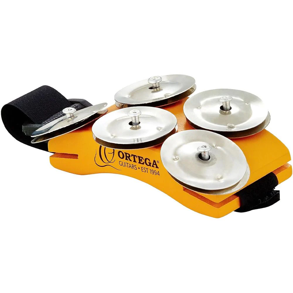 Ortega Foot Percussion Singer/Songwriter Foot Tambourine (Orange)