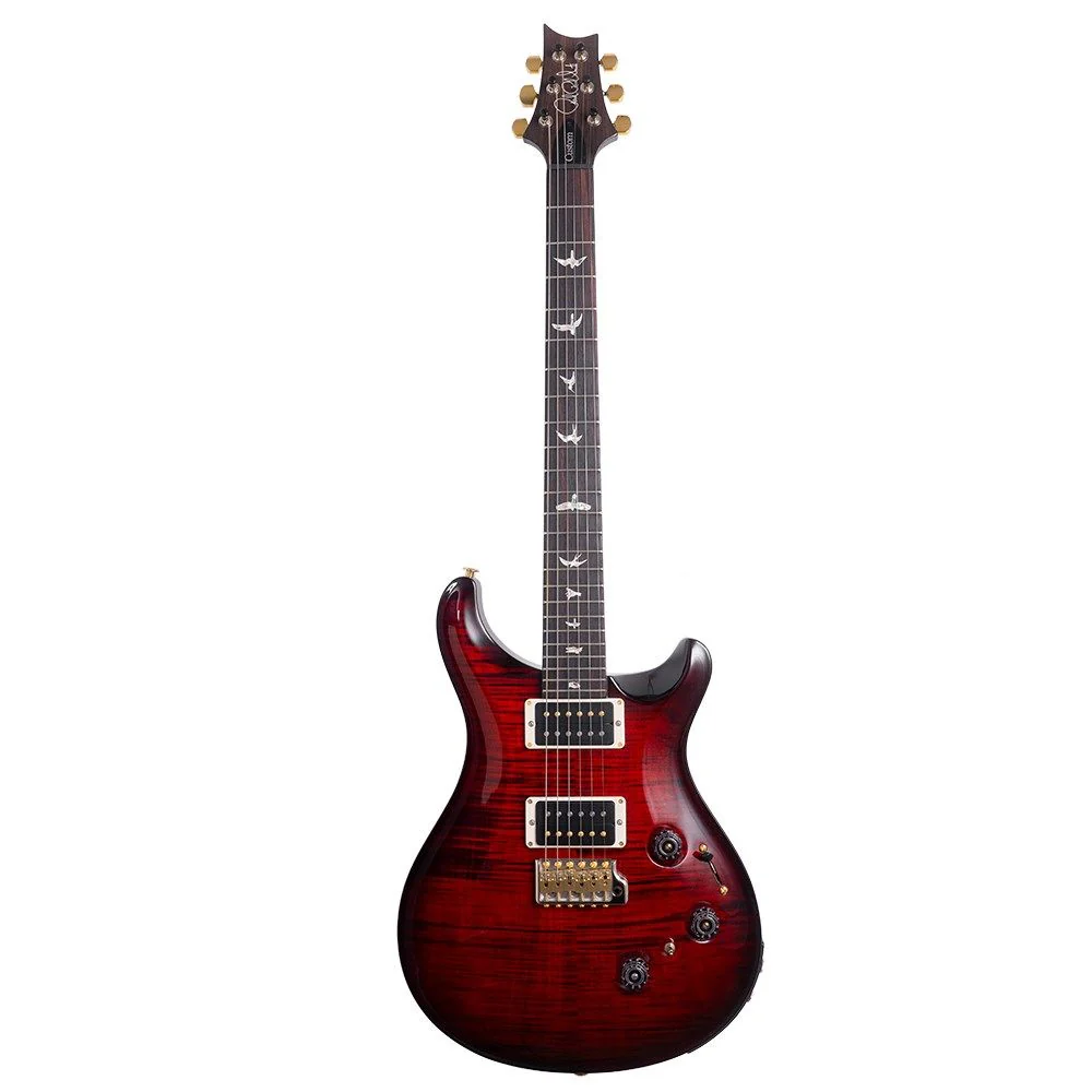 PRS Custom 24 Piezo 10 Top Pattern Regular Neck (Fire Red Wrap Burst) inc Hard Case