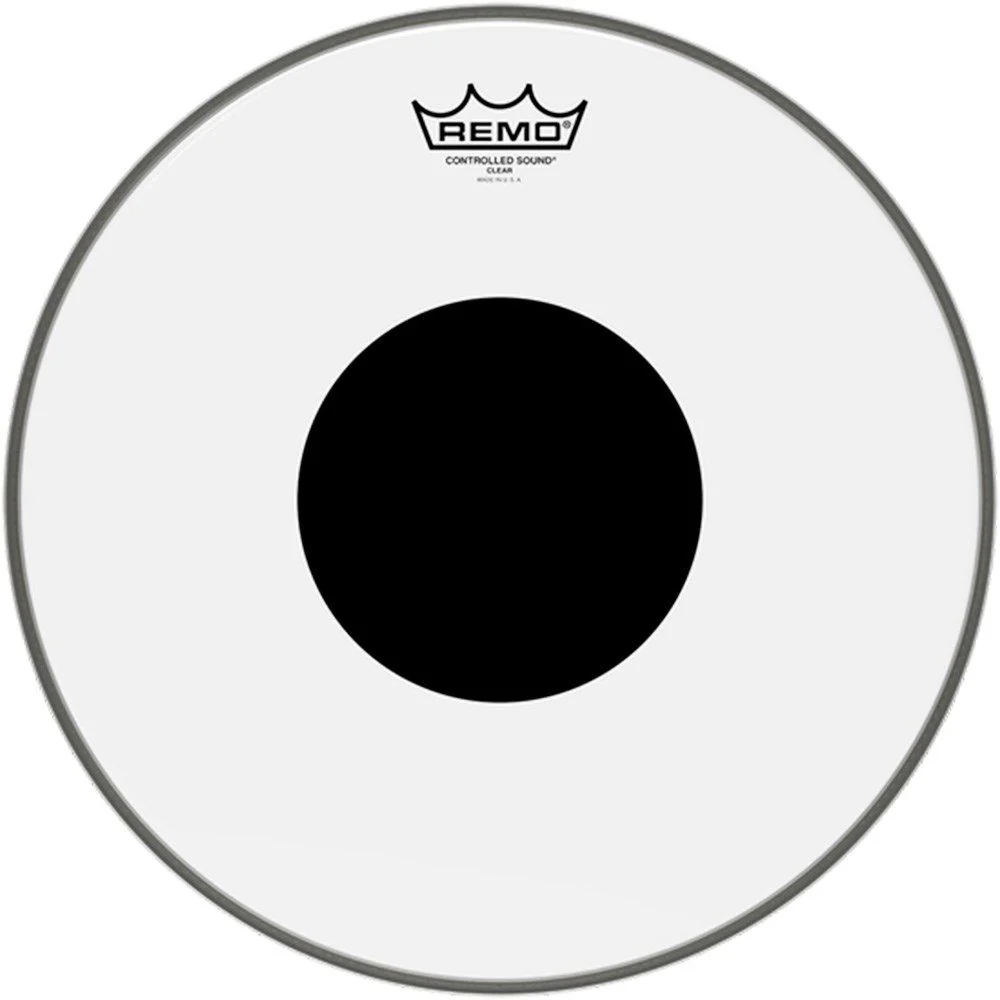 Remo CS-0314-10 Controlled Sound Clear Black Dot Drumhead Top Black Dot, 14"
