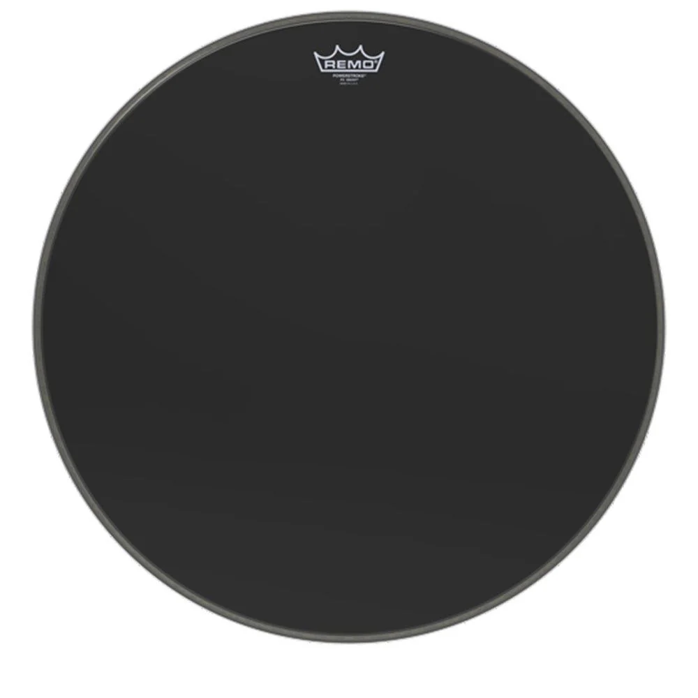 Remo P3-1020-ES Powerstroke P3 Ebony Bass Drumhead w/ 5.5" Black Dynamo, 20"
