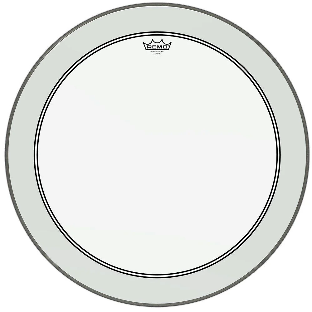 Remo P3-1322-C2 Powerstroke P3 Clear Bass Drumhead, 22" w/ Falam Patch