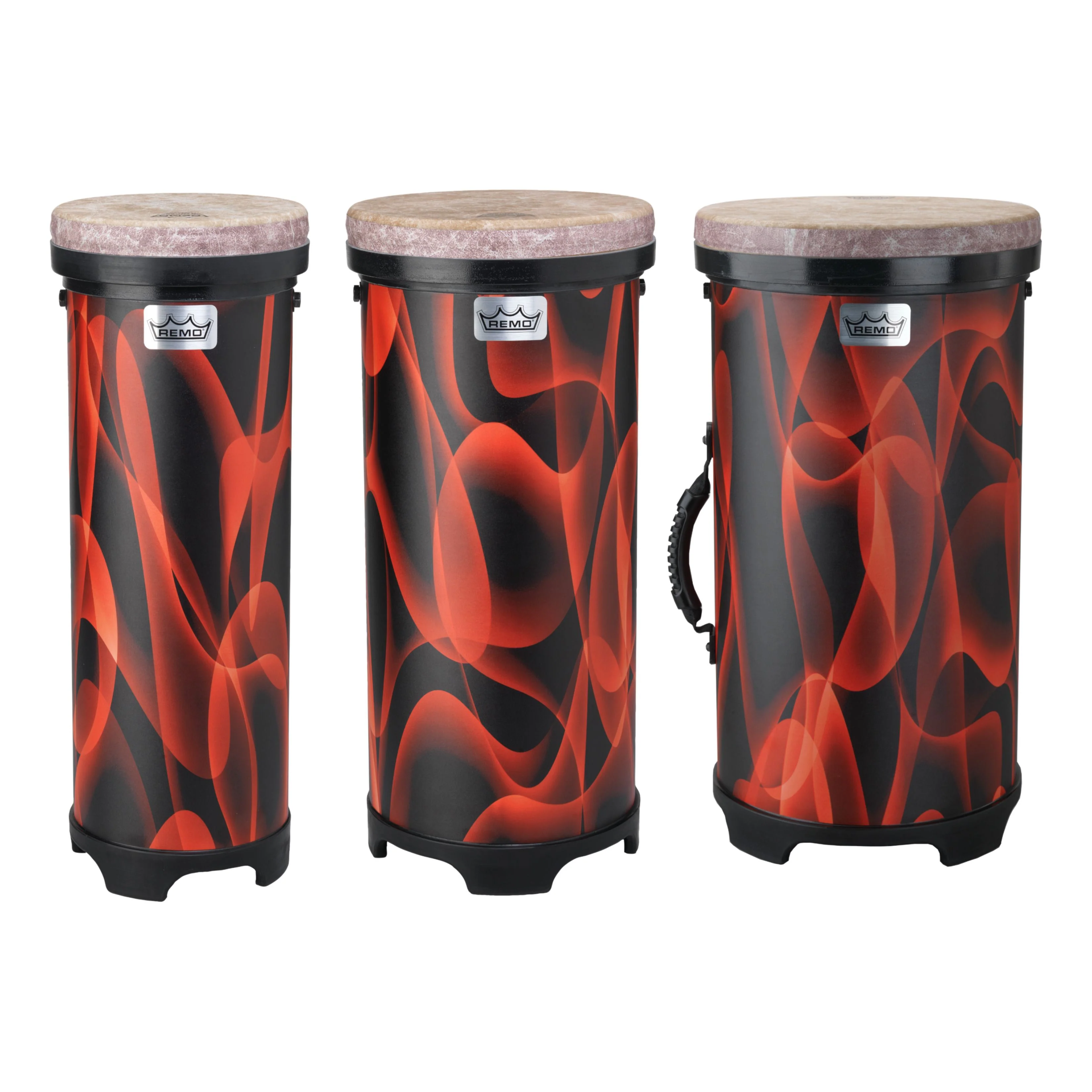Remo Versa Tubano Tall 3 Nested Set 9 11 13 inch Skyndeep Fiberskyn Orange