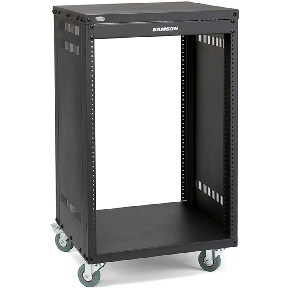 Samson SRK16 16-Unit Universal Rack Stand w/ Locking Casters